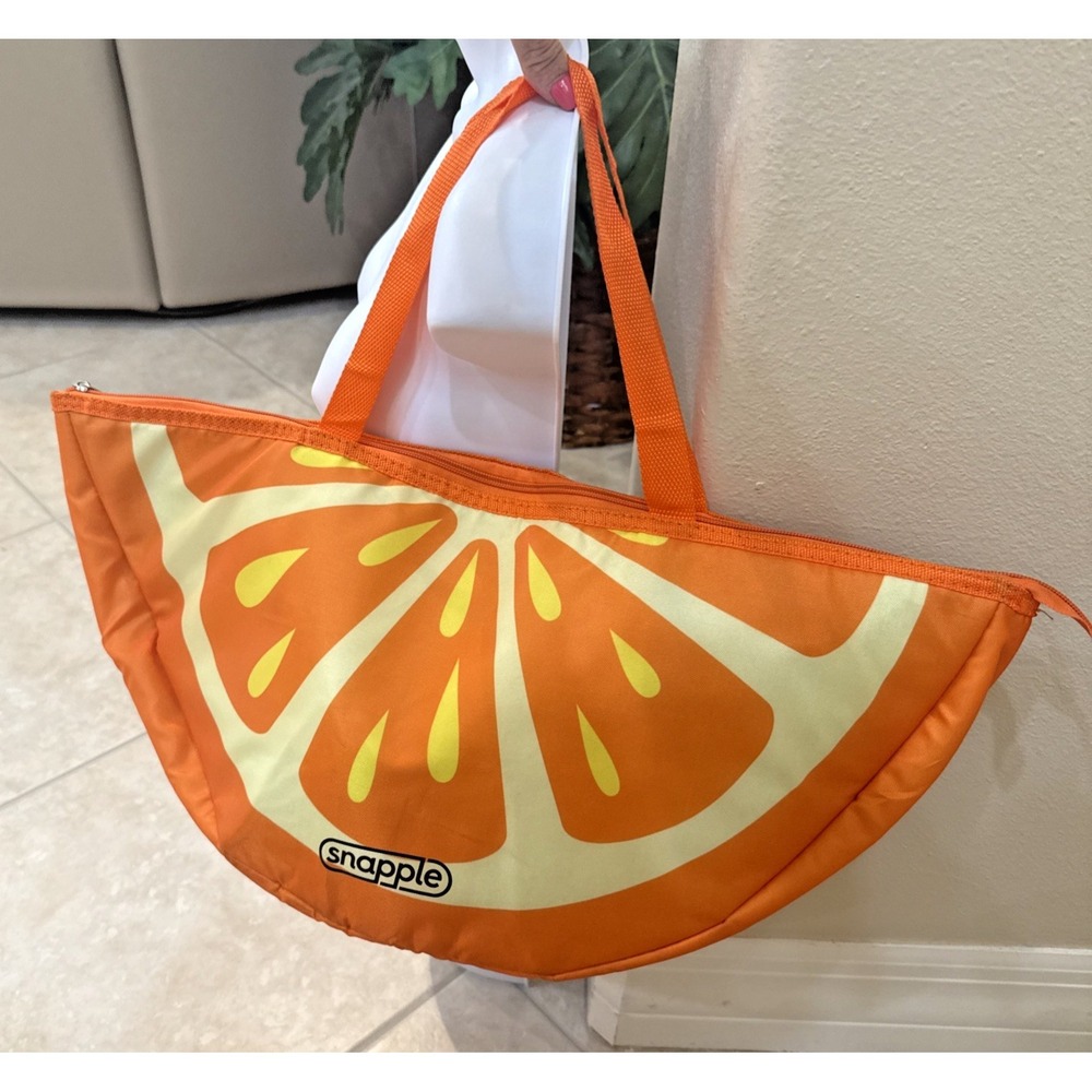 Snapple Orange Slice Cooler Bag Soft-Sided Handles Zipper Picnic Beach Packable